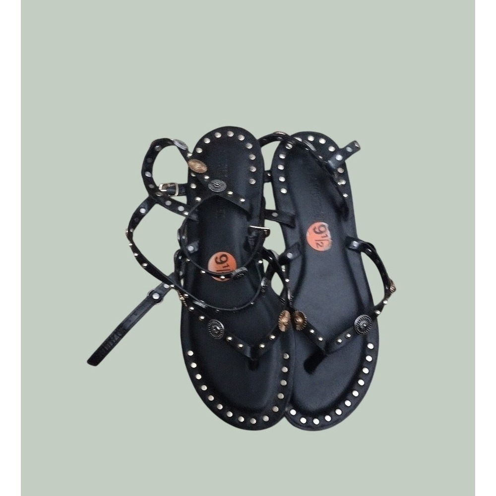 Steve Madden Black Strappy Gladiator Wrap Around Sandals Women's Size 9.5M - Picture 1 of 5